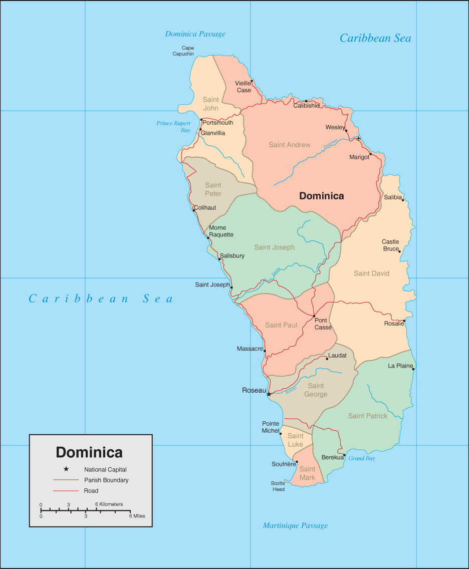 dominica cities map